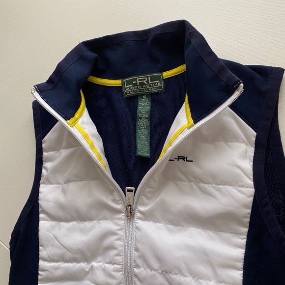 Ralph Lauren Active Quilted Full Zip Vest White and Navy Size XS - Picture 5 of 10